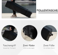 Outsunny Faltpavillon Pop-Up-Zelt Gartenpavillon Rollentasche Oxford-Gewebe 3,6 X 3,6m Hellgrau+Weiß -Grünwelt Exporteren Garten-Winkel b1b8915cfc9d699b9e580be691cbbb1a