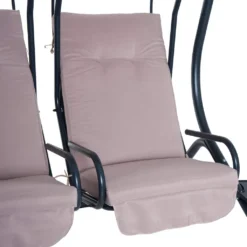 Outsunny 2 Sitzer Hollywoodschaukel Gartenschaukel Mit Sonnendach Gartenstuhl Sitz Mit Sprühbaumwolle Oxfordstoff PE-Beschichtung Stahl Oxford-Stoff Beige 170 X 136 X 170 Cm（pro Sitz） -Grünwelt Exporteren Garten-Winkel b2812fb75174197260b6d8feb393c6ab