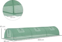 Outsunny Foliengewächshaus Mini Tunnelgewächshaus Mit Mesh Fenster, UV-beständige Frühbeet Für Garten Zur Aufzucht, PE Folie, Grün, 300 X 80 X 45 Cm -Grünwelt Exporteren Garten-Winkel b2ca35794b5be4b445a82ea5726d6e92