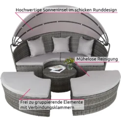 Tectake Sonneninsel Rattan Mit Aluminiumgestell Und Sonnendach - Grau 13 Tectake Sonneninsel Rattan Mit Aluminiumgestell Und Sonnendach - Grau -Grünwelt Exporteren Garten-Winkel b356cdee1ea7881e4428f8c8eba149ee