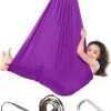 Topchances Indoor-Therapie-Schaukel Für Kinder Und Jugendliche, Weiche Hängematten-Schaukel Mit Besonderen Bedürfnissen Für Kinder, Für Yoga, Sensorische Integration, Outdoor, Camping, 1m*2.8m, Lila