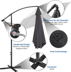 EINFEBEN 3.5m Sonnenschirm Gartenschirm Ampelschirm Marktschirm Kurbelschirm Alu,Grau,3.5m 10 EINFEBEN 3.5m Sonnenschirm Gartenschirm Ampelschirm Marktschirm Kurbelschirm Alu,Grau,3.5m -Grünwelt Exporteren Garten-Winkel b48e9e45c18ad33aa7de0bffda39742a