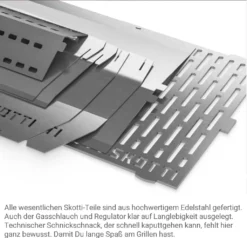 SKOTTI Gasgrill + 4 X 500g Kartusche In SET - Ready-to-go #grill.einfach.überall - Edelstahl -Grünwelt Exporteren Garten-Winkel b5301ed757d874c0a4debde5676e66ce