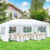 COSTWAY 3x6m Gartenpavillon Partyzelt Mit 4 Abnehmbaren Seitenwänden Inkl. Tragetasche Weiß