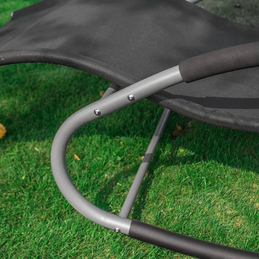 SoBuy® 2-er Set Swingliege Schaukelliege Gartenliege Schwarz 2 X OGS28-SCH 6 SoBuy® 2-er Set Swingliege Schaukelliege Gartenliege Schwarz 2 X OGS28-SCH – Bild 6