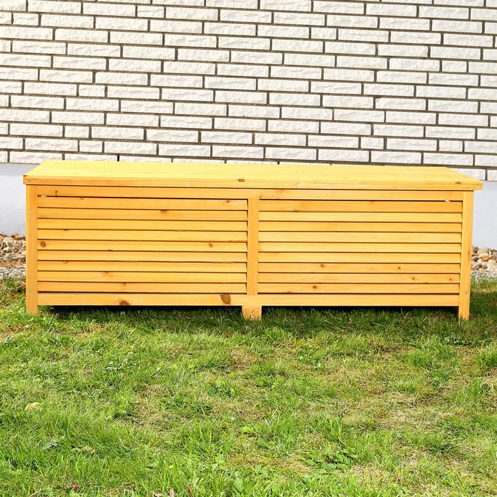Mucola 140CM Holz Auflagenbox Kissenbox Gartenbox Gartentruhe Auflagen Truhe Holztruhe 3 Mucola 140CM Holz Auflagenbox Kissenbox Gartenbox Gartentruhe Auflagen Truhe Holztruhe – Bild 3