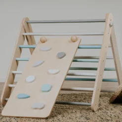 Leg&go Klettergerüst Sprossenwand Mit Rampe / Rutsche Indoor, 2in1 Kletterdreieck Sprossenwand Aus Holz, Pastell -Grünwelt Exporteren Garten-Winkel b689c37946f43b9de59200f57637ab52