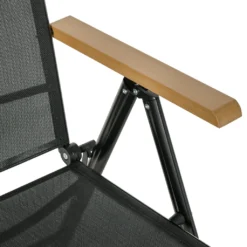 Outsunny 2er-Set Klappstuhl Gartenstuhl Klappbar Mit Rückenlehne Armlehne Für Garten Balkon Terrasse Mesh Stoff Aluminium Schwarz 71,5 X 68 X 109 Cm -Grünwelt Exporteren Garten-Winkel b6dff0bde73ffaf65db0e9c87437bdad