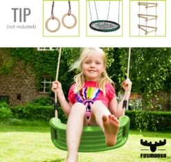 FATMOOSE Spielturm Klettergerüst JazzyJungle Mit Schaukel SurfSwing & Rutsche, Spielhaus Mit Sandkasten, Leiter & Spiel-Zubehör - Rot -Grünwelt Exporteren Garten-Winkel b783e3a2be27ec130114272e28d9e5a8 1