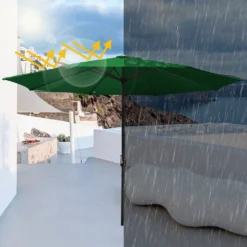 Lospitch 3.5m Sonnenschirm Gartenschirm Wasserabweisend Terrassenschirm UV40+ Mit Handkurbel Balkon Marktschirm,Grün,3.5m -Grünwelt Exporteren Garten-Winkel b7c869653121e9d95fe8ae961fc7f92a