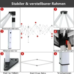 COBIZI Pavillon 3x3m Pop Up Faltpavillon Mit 4 Seitenwänden, Oben Mit Belüftungsloch, Wasserdicht, UV-Schutz 50+ Gartenzelt Partyzelt, Inkl .Tasche, 4 Sandsack, Schwarz -Grünwelt Exporteren Garten-Winkel b7e0cd6601c0fa75d6f90a48db9fdb49