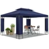 Juskys Pavillon Capri 3x4m Mit Doppeldach - Wasserabweisend & Stabil - Garten Feiern & Feste - Partyzelt Gartenpavillon Gartenzelt Outdoor Blau