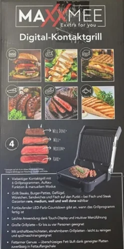 Kontaktgrill Tischgrill Sandwichtoaster Mit 6 Programmen - 2000W MAXXMEE -Grünwelt Exporteren Garten-Winkel b8392e2e55d8743d10cc3a1143486877