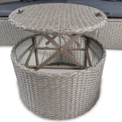 Di Volio Polyrattan Sonneninsel MILANO - Garteninsel Mit Faltbarem Sonnendach & Hocker-Tisch Im Exklusiven Rattan-Design Inkl. Zwei Fleecedecken -Grünwelt Exporteren Garten-Winkel b83dc5ac0054d1a8e501c0dc47cf844a