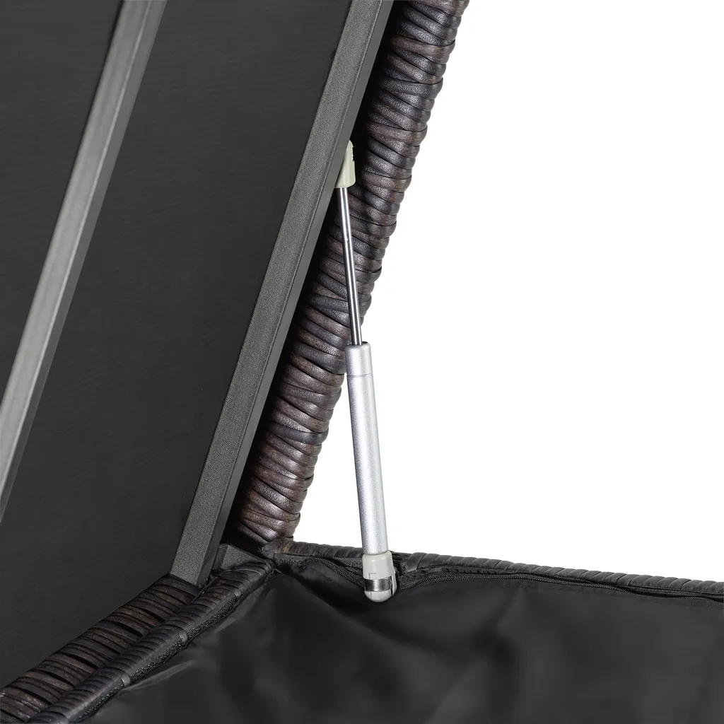 Tectake Auflagenbox Kiruna Mit Kunststoffgeflecht, 120x55x61,5cm, 270l - Braun 4 Tectake Auflagenbox Kiruna Mit Kunststoffgeflecht, 120x55x61,5cm, 270l - Braun – Bild 4