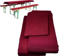 JEMIDI Bierbankauflagen Set 3-teilig - 90x240cm - Sitzkissen Und Tischdecke Für 70er Bierzeltgarnitur - Bierbank Auflagen Set - Bordeaux -Grünwelt Exporteren Garten-Winkel b93770b54bc42a07111d5f6620d52525