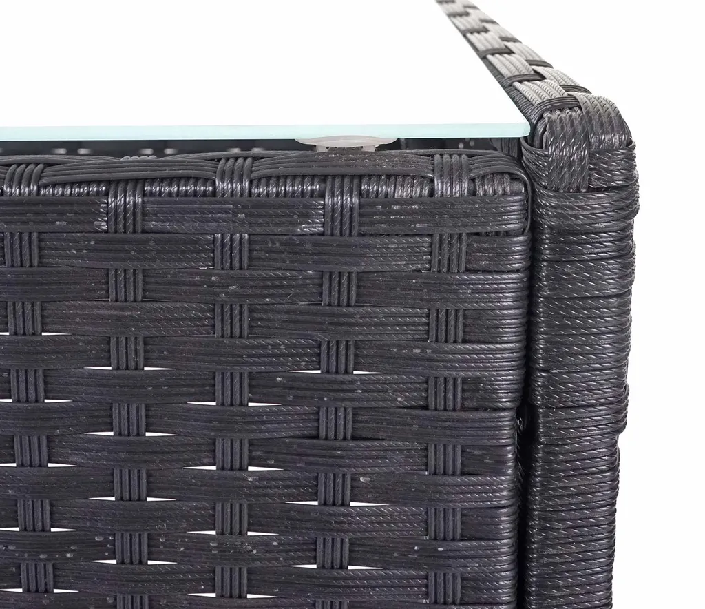 Poly-Rattan Garten-Garnitur HWC-D82, Sitzgruppe Lounge-Set Schwarz Mit Kissen Creme 6 Poly-Rattan Garten-Garnitur HWC-D82, Sitzgruppe Lounge-Set Schwarz Mit Kissen Creme – Bild 6