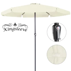 Kingsleeve Sonnenschirm 330 Cm Mit Kurbel Knickbar Wasserfest Alu Groß Rund Balkon Terrasse Garten Balkonschirm Kurbelschirm Marktschirm, Farbe:beige -Grünwelt Exporteren Garten-Winkel b9dd936e355db3f5c4faabfaeada0de7