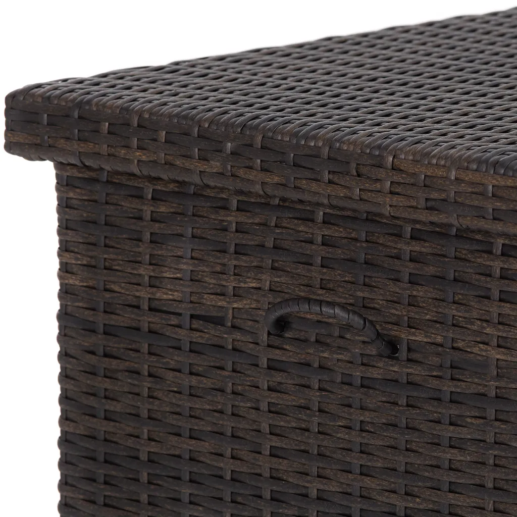 Tectake Auflagenbox Kiruna Mit Kunststoffgeflecht, 120x55x61,5cm, 270l - Braun 11 Tectake Auflagenbox Kiruna Mit Kunststoffgeflecht, 120x55x61,5cm, 270l - Braun – Bild 11