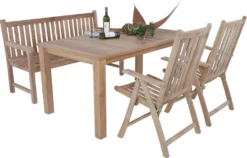 Garden Pleasure Teak Garten Bank Solo 3-Sitzer Sitzbank Essbank Möbel Holzbank -Grünwelt Exporteren Garten-Winkel baeb88f3ce94b0852279c0c2d9a01c6c