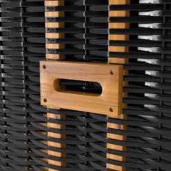 Sanzaro Strandkorb XL120 Cm Deluxe Zweisitzer Holz Und Poly-Rattan Volllieger 4 X Kissen Klappbare Rückenlehne 2 Personen Blau-Weiss Blockstreifen -Grünwelt Exporteren Garten-Winkel bb6022e24dfd042348b3c1d2f5619b89 1