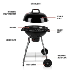 BBQ Collection Holzkohlegrill, Kugelgrill Rundgrill Ø 45 X 83 Cm Mit Deckel, Stabiler Standgrill Auf Rädern Mit Abnehmbarem Aschekasten & Ablagegitter, Schwarz 22 BBQ Collection Holzkohlegrill, Kugelgrill Rundgrill Ø 45 X 83 Cm Mit Deckel, Stabiler Standgrill Auf Rädern Mit Abnehmbarem Aschekasten & Ablagegitter, Schwarz -Grünwelt Exporteren Garten-Winkel bb62d313676e4993935e21d9577a4c7c