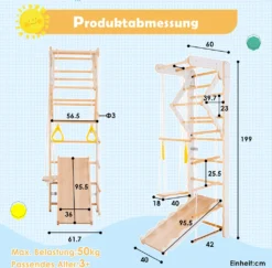 Merax 6-in-1 Multifunktions Kletterspielzeug Set Inkl. Rutsche Schaukel Klettergerüst Klimmzugsbereich Ringe Jungle Gym-Set, Indoor KlettergerüstSprossenwand Für Kinder, Massivholz, Natur 18 Merax 6-in-1 Multifunktions Kletterspielzeug Set Inkl. Rutsche Schaukel Klettergerüst Klimmzugsbereich Ringe Jungle Gym-Set, Indoor KlettergerüstSprossenwand Für Kinder, Massivholz, Natur -Grünwelt Exporteren Garten-Winkel bbc0a9231dabd9b3f588d350d3e2fb2a