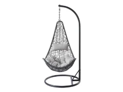 Mirjan24 Hängesessel Boho, Stilvoll Hängestuhl, Gartensessel Mit Stahlskelett, Hängekorb, Kokon (Farbe: Grau, Kissen: Grau) -Grünwelt Exporteren Garten-Winkel bbd606a64e4ebf97d4ed4327d90fe166
