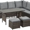 SVITA Monroe Garten-Lounge Set Polyrattan Lounge-Möbel Sitzgruppe Garten Braun