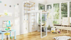 Kidsmont Weiß Sprossenwand Blau