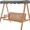 Hollywoodschaukel Afandou 200 X 130 X 185 Cm Gartenschaukel Mit Dach Max. 200 Kg Schaukelbank Für 2 Personen Gestell Aus Massivholz Dunkelgrau