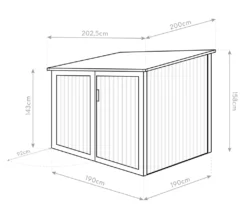 Westmann Fahrradgarage Gartenbox Anthrazit 200x203x158 Cm -Grünwelt Exporteren Garten-Winkel bce33763cd03d1bf6d974efdf4100610