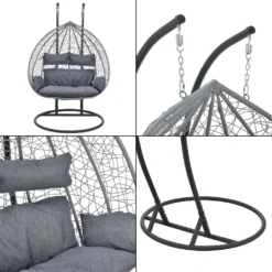 Hängesessel HLO-PX5 2-Sitzer Dunkelgrau -Grünwelt Exporteren Garten-Winkel bdb207c44df2f61b4c5375098345f74c