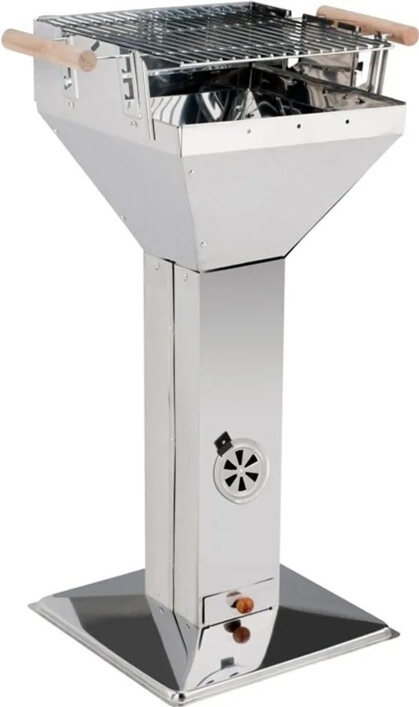Holzkohle BBQ Grill Trichtergrill Edelstahl 2 Holzkohle BBQ Grill Trichtergrill Edelstahl – Bild 2