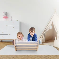 MAMOI® Kletterbogen, Kletterdreieck, Baby Klettern Mit Kissen, Regenbogenwippe Aus Holz, Holzbogen Für Kinder, Klettergerüst Indoor Ab 1/2/3 Jahre -Grünwelt Exporteren Garten-Winkel be025e4f05377152dc381cf5193ba7e3
