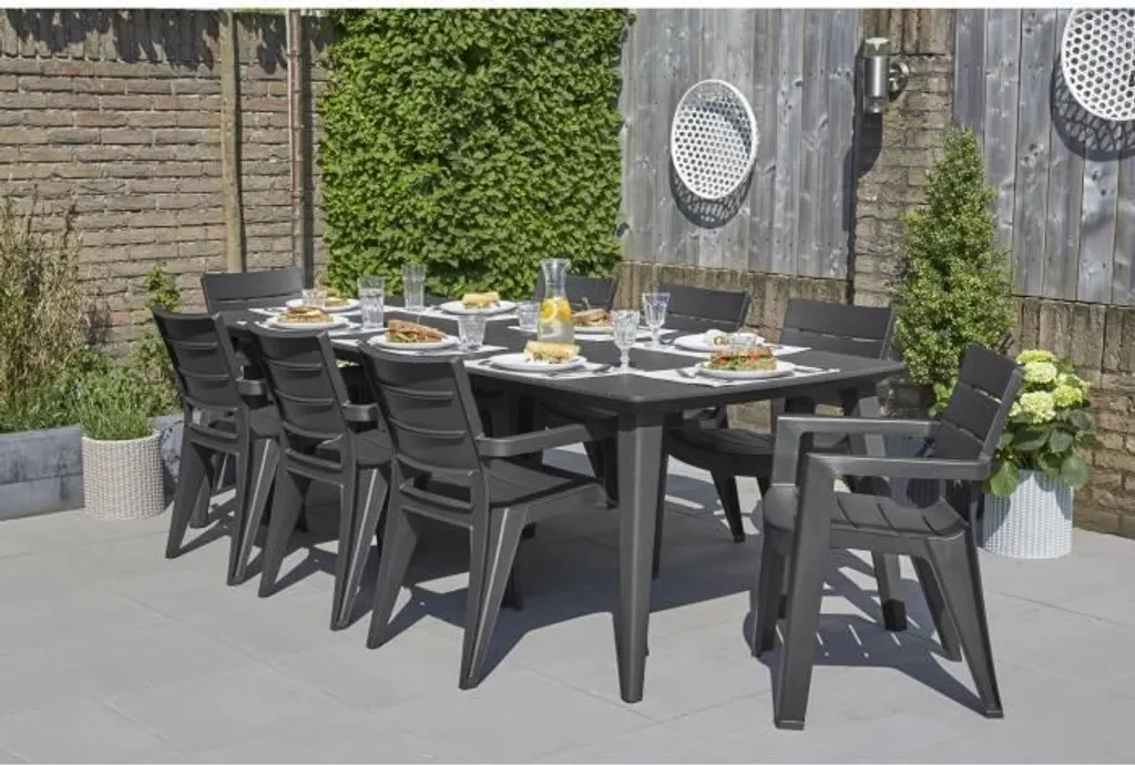ALLIBERT GARDEN Lima Tisch 240cm 6-10 Personen Mit Verlängerung - Graphit 5 ALLIBERT GARDEN Lima Tisch 240cm 6-10 Personen Mit Verlängerung - Graphit – Bild 5