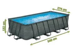 Summer Waves Premium FRAME Pool, Rattanoptik, PVC/Stahl, 549x274x132, Jede Menge Zubehör Inklusive, Rechteckig -Grünwelt Exporteren Garten-Winkel beb020472fc4745ffeea1a9bd74d14e2
