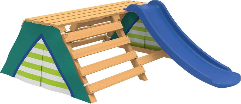 Kidland® Spieltipi Mit Rutsche | Holz | Klettergerüst | Kletterwand 1 Kidland® Spieltipi Mit Rutsche | Holz | Klettergerüst | Kletterwand