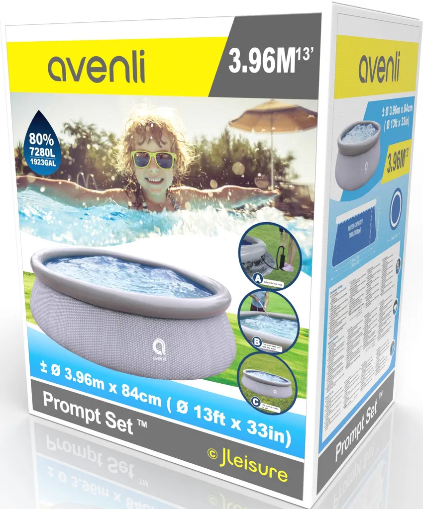 Avenli Prompt Set Ø 396 X 84 Cm Quick Up Pool, Aufstellpool Ohne Pumpe, Graue Rattanoptik 2 Avenli Prompt Set Ø 396 X 84 Cm Quick Up Pool, Aufstellpool Ohne Pumpe, Graue Rattanoptik – Bild 2
