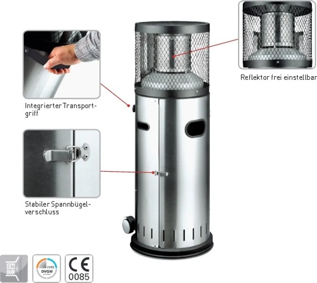 Enders Terassenstrahler Heizstrahler Polo 2.0 Edelstahl Heizer Wärme 2 Enders Terassenstrahler Heizstrahler Polo 2.0 Edelstahl Heizer Wärme – Bild 2