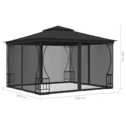 VidaXL Pavillon Mit Netz 300x300x265 Cm Anthrazit 9 VidaXL Pavillon Mit Netz 300x300x265 Cm Anthrazit -Grünwelt Exporteren Garten-Winkel c01f0cbf9c846a1c94195f5256d6fc94