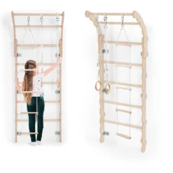 MAMOI® Klettergerüst Indoor, Sprossenwand Für Kinderzimmer, Turnringe Kinder Für Klettern, Kletterwand Und Spielgeräte, Midi Turngeräte Mit Klimmzugstange Für Drinnen, Sportgeräte Ab 3 Jahren -Grünwelt Exporteren Garten-Winkel c08bd1eb6984198fc6e47af14981391f