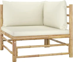 VidaXL 2-tlg. Garten-Lounge-Set Mit Cremeweißen Kissen Bambus -Grünwelt Exporteren Garten-Winkel c08ccb374b1983a423b77e7e80d9bfdd