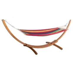 OUTLIV. Hängematte Mit Holzgestell Aus Akazie Natur|Bunt