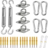 Sonnensegel Befestigungs Kit, Edelstahl Zubehör Montage Aufbau Set Für Viereck Und Dreieck Garten Awnings Mounting Assembly Set, Aufhängung Einfache Montage Für Garten Und Balkon
