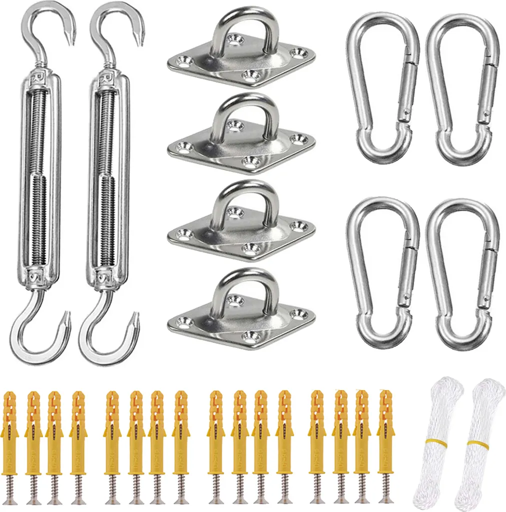 Sonnensegel Befestigungs Kit, Edelstahl Zubehör Montage Aufbau Set Für Viereck Und Dreieck Garten Awnings Mounting Assembly Set, Aufhängung Einfache Montage Für Garten Und Balkon 1 Sonnensegel Befestigungs Kit, Edelstahl Zubehör Montage Aufbau Set Für Viereck Und Dreieck Garten Awnings Mounting Assembly Set, Aufhängung Einfache Montage Für Garten Und Balkon
