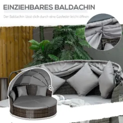 Outsunny Polyrattan Sonneninsel Mit Faltbarem Sonnendach Lounge Sonnenliege Gartenliege Garnitur Gartenset Grau 171 X 180 X 155 Cm -Grünwelt Exporteren Garten-Winkel c3d28db629a74c99173ec07b4907aae7
