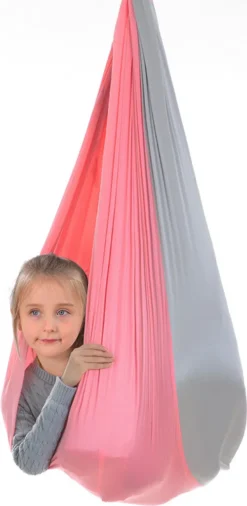 Kinderschaukel Hängematte, Indoor Therapieschaukel, Kuschelhängematte Für Kinder Mit ADHS, Asperger, Sensorische Integrationstherapie Double Layer Pod Schaukelstuhl -Grünwelt Exporteren Garten-Winkel c4c6510d7767417ccad97d6ac80eb024