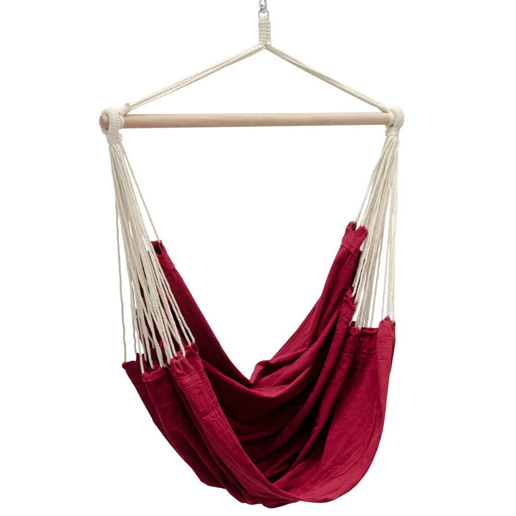 XXL Hängestuhl 2 Personen Hängematte | Max. 150 Kg Belastbar | Großer Hängesitz 185x130 Cm | 100% Baumwolle | Hängesessel Inkl. Swivel | Bordeaux Rot 2 XXL Hängestuhl 2 Personen Hängematte | Max. 150 Kg Belastbar | Großer Hängesitz 185x130 Cm | 100% Baumwolle | Hängesessel Inkl. Swivel | Bordeaux Rot – Bild 2