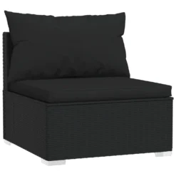 VidaXL 5-tlg. Garten-Lounge-Set Mit Kissen Poly Rattan Schwarz -Grünwelt Exporteren Garten-Winkel c546226b373a9dcc3a1d2755c95f363f